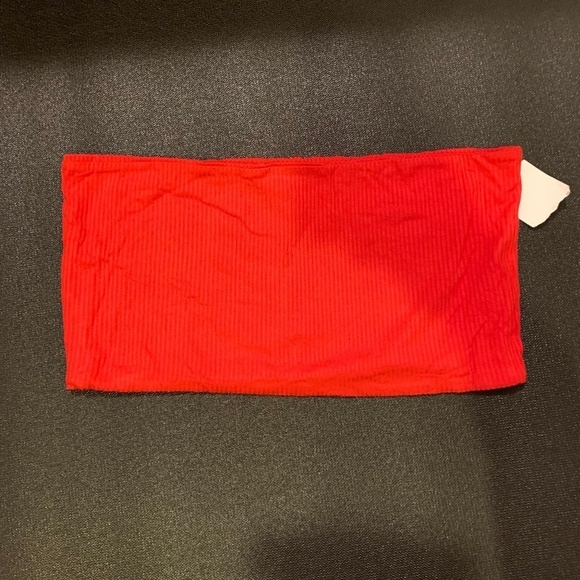 Topshop Ribbed Bandeau Red Size 10 - Picture 2 of 6